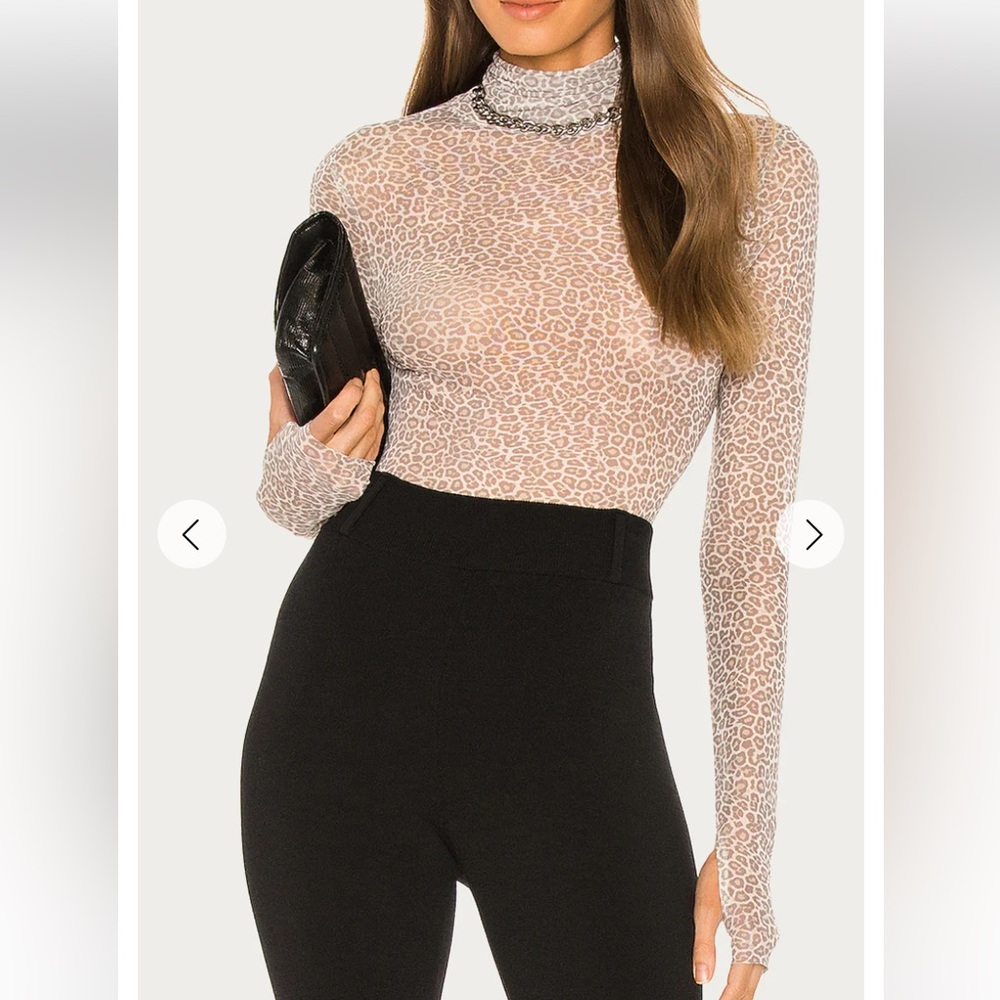 AFRM Zadie Power Mesh Turtleneck Top Size M - Picture 3 of 13